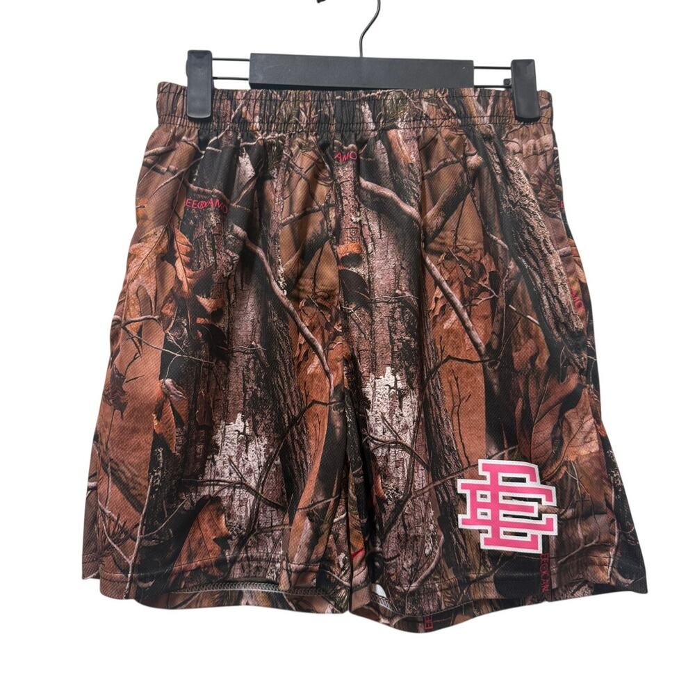 Eric Emanuel EE Mens Camo Shorts drawstring Pink Size Medium